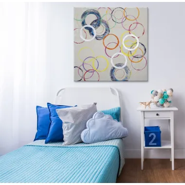 Obraz na płótnie FLOATING CIRCLES -B- 80X3X80 cm